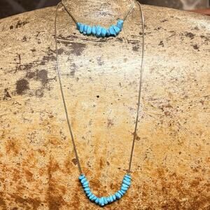 Liquid Sterling Silver & Turquoise Necklace & Bracelet Set by Silver Expressions